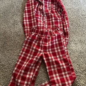 Crewcuts Red and White Plaid Kids Pajama Set
